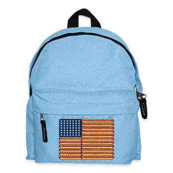 American flag made of hotdogs for barbecue fans - Kids' Backpack - light blue - Front
