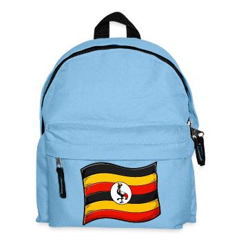 Uganda Flaggenkunst mit Kran - Kinder Rucksack - Hellblau - Vorne