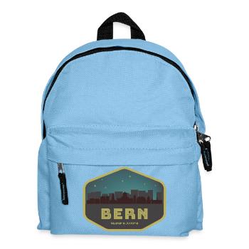 Bern Switzerland Skyline Badge Night - Kids' Backpack - light blue - Front
