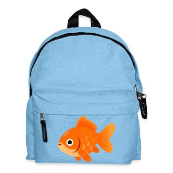Sunny Orange Goldfish Illustration - Kids' Backpack - light blue - Front