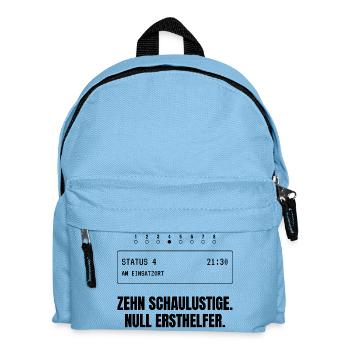 Zehn Schaulustige. Null Ersthelfer. - Kinder Rucksack - Hellblau - Vorne