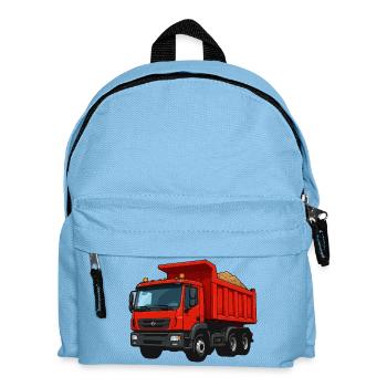 Roter Kipplader Cartoon-Design - Kinder Rucksack - Hellblau - Vorne