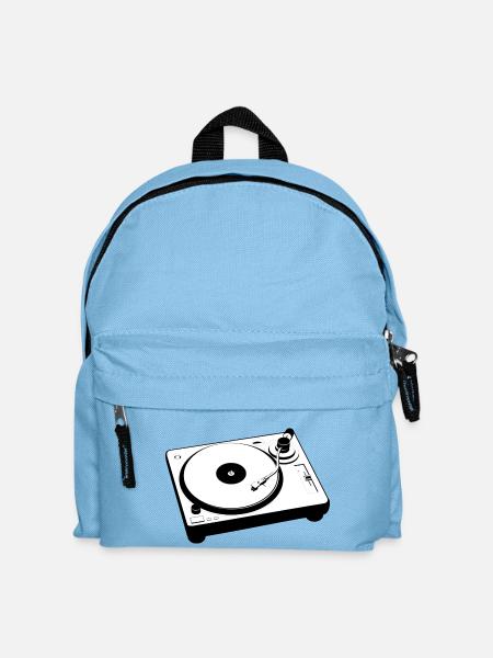 Vinyl Plattenspieler / Turntable - Kinder Rucksack - Hellblau