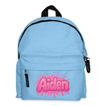 Graffiti Aiden Personalisierter Name ideales Geschenk zum Ausdrucken - Kinder Rucksack - Hellblau - Vorne