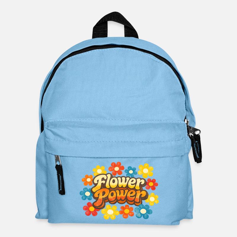 Flower Power Rétro - Sac à dos Enfant - bleu clair
