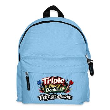 Triple ist funny, Double treffe ich nicht - Kinder Rucksack - Hellblau - Vorne