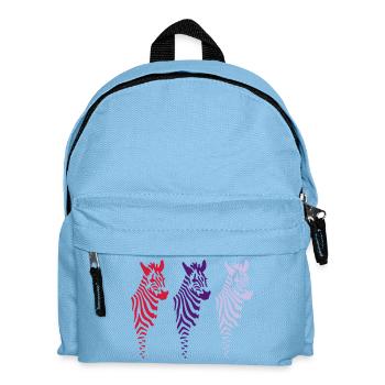 Three Zebras (b) - Kinder Rucksack - Hellblau - Vorne