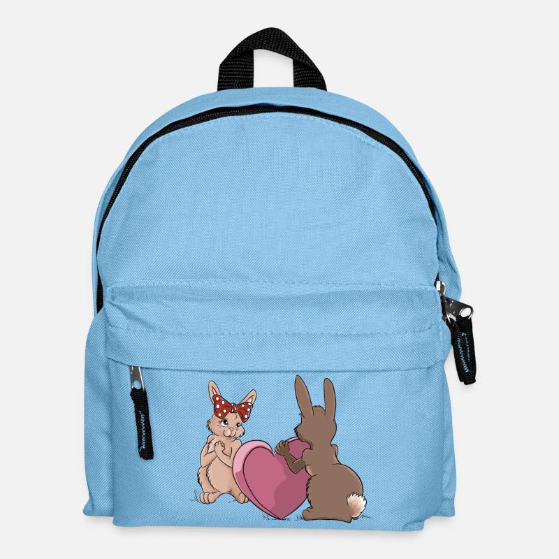 Hase verschenkt Herz - Kinder Rucksack - Hellblau