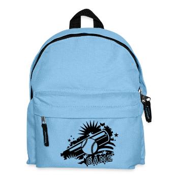 A baseball and baseball bat as a graffiti - Kids' Backpack - light blue - Front