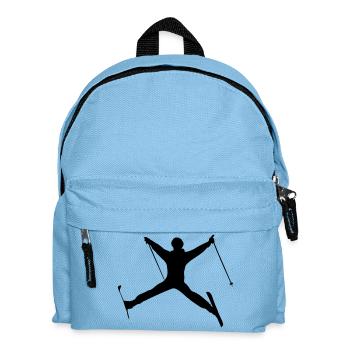 Skispringen Wintersport Schattenfigur - Kinder Rucksack - Hellblau - Vorne
