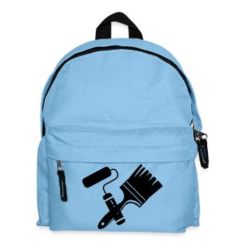 Tool Painter Walze und Pinsel Logo - Kinder Rucksack - Hellblau - Vorne