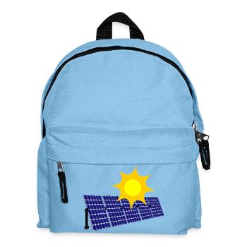 A row of Solar panels with Sun for generating - Kids' Backpack - light blue - Front