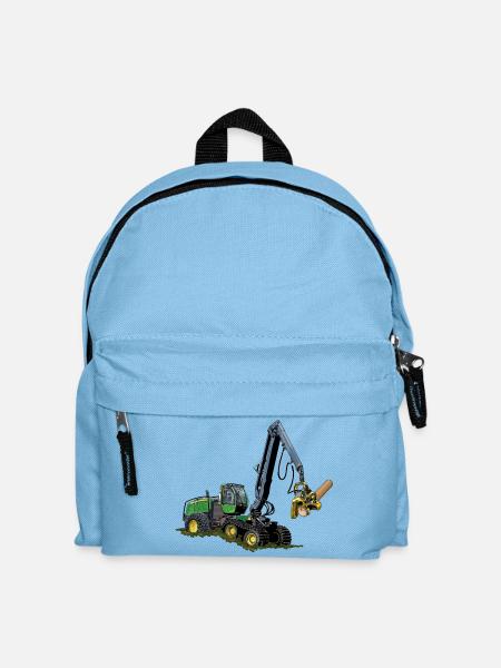 Harvester, Holzerntemaschine - Kinder Rucksack - Hellblau