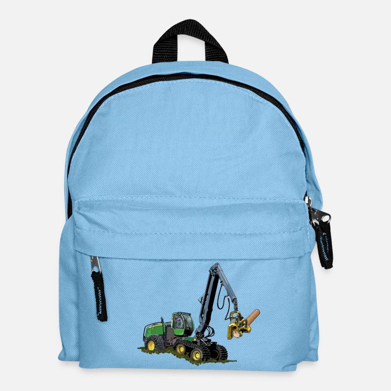 Harvester, Holzerntemaschine - Kinder Rucksack - Hellblau