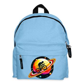 Cyclist on Saturn - Kids' Backpack - light blue - Front