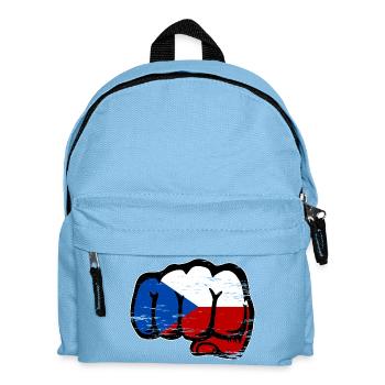Czech Republic Fist Flag used - Kids' Backpack - light blue - Front