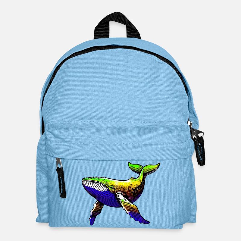 Baleine - Sac à dos Enfant - bleu clair