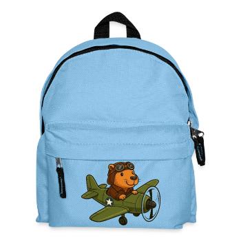 Fliegender Biberpilot im Flugzeug - Kinder Rucksack - Hellblau - Vorne