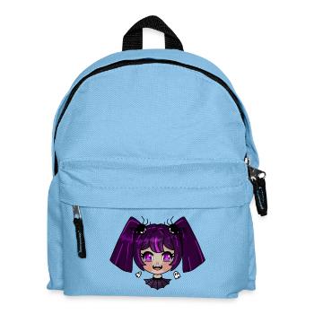 Chibi Vampir mit lila Zöpfen - Kinder Rucksack - Hellblau - Vorne