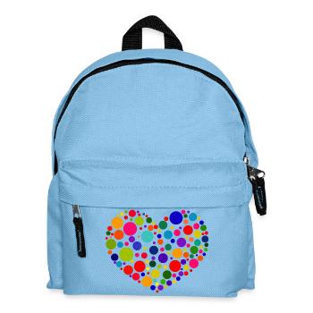 Spotty Heart T-Shirt | Bright Colourful Dots Love - Kids' Backpack - light blue - Front