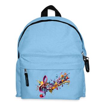 Farbige Noten mit Notenschlüssel - Kinder Rucksack - Hellblau - Vorne