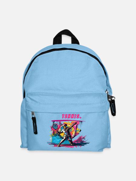 Tennis Neon Vintage Print Tennis Player - Kids' Backpack - light blue