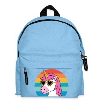 Fabelwesen Märchen Pferd Fantasie Buntes Einhorn - Kinder Rucksack - Hellblau - Vorne