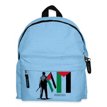 Abstrakte Sluette bunte Blöcke - Kinder Rucksack - Hellblau - Vorne