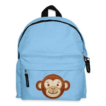 Animal joueur en forme de tête de singe brodé (imprimé) - Sac à dos Enfant - bleu clair - Devant
