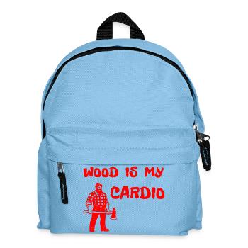 Wood Is My Cardio - Lumberjack Axe Design - Kids' Backpack - light blue - Front