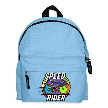 Motif vélo de route Speed Rider Couleurs néon - Sac à dos Enfant - bleu clair - Devant