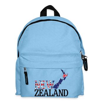 New Zealand Land Map New Zealand Flag - Kids' Backpack - light blue - Front