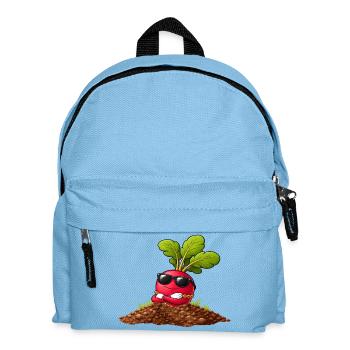 Cool radish with sunglasses and necklace - Kids' Backpack - light blue - Front