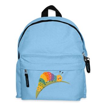 Bunte Raupe im Kawaii Stil - Kinder Rucksack - Hellblau - Vorne