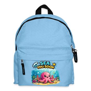 Sea You Soon: Niedlicher Tintenfisch - Kinder Rucksack - Hellblau - Vorne