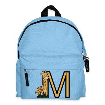 Giraffes M Initials Design - Kids' Backpack - light blue - Front