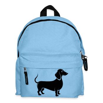 Dackel - Kinder Rucksack - Hellblau - Vorne