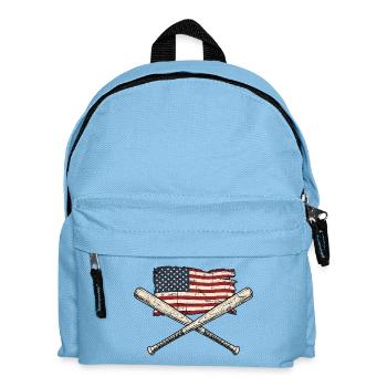 USA Flag Baseball - Kids' Backpack - light blue - Front
