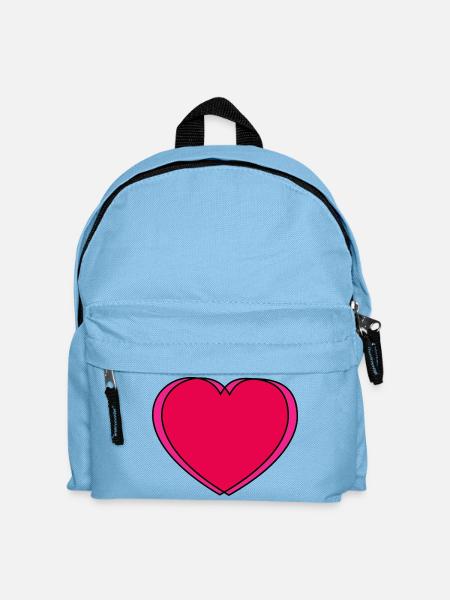 Pop-Art Herz in Pink & Rot - Kinder Rucksack - Hellblau