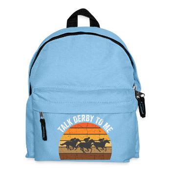  Talk Derby To Me Horse Racing Vintage Retro Derby - Kinder Rucksack - Hellblau - Vorne