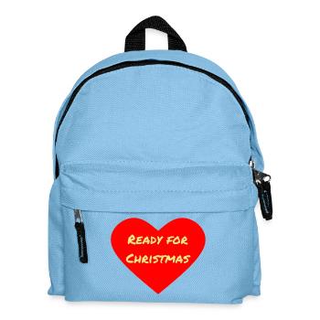 Herzmotiv Ready for Christmas - Kinder Rucksack - Hellblau - Vorne