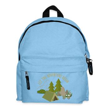 Lasst das Abenteuer beginnen – Camping - Kinder Rucksack - Hellblau - Vorne