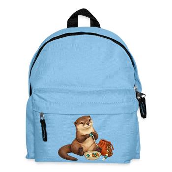 Otter fädelt einen Taschenanhänger - Kinder Rucksack - Hellblau - Vorne