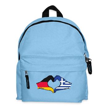 Germany Greece Flag Hands Heart Shape - Kids' Backpack - light blue - Front