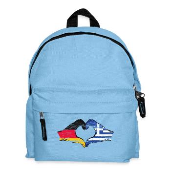 Germany Greece Flag Hands Heart Used - Kids' Backpack - light blue - Front