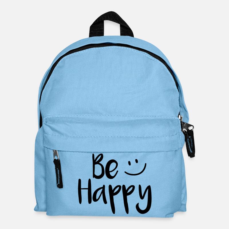 Be happy - Kinder Rucksack - Hellblau