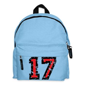 The Number Seventeen - No. 17 (two-color) red - Kids' Backpack - light blue - Front