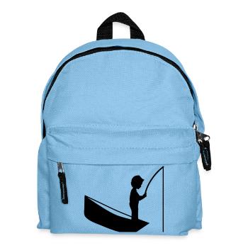 Eine Junge mit einer Angel - Kinder Rucksack - Hellblau - Vorne