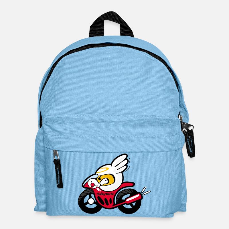 Smiley Motorcycle - Kinder Rucksack - Hellblau