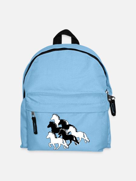 Islandpferdeherde 1 Tölt - Kinder Rucksack - Hellblau